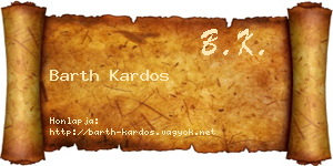 Barth Kardos névjegykártya